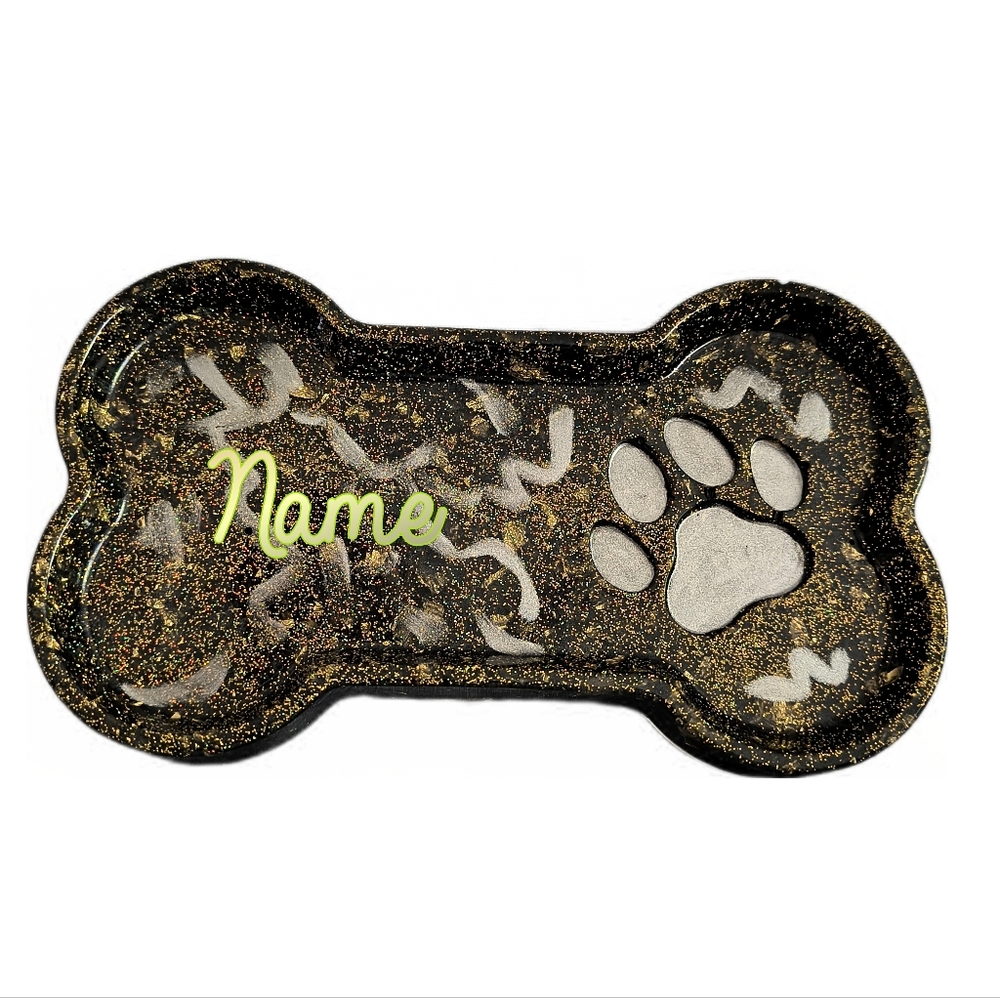 Hand Crafted Resin Paw Print Personalized Tray